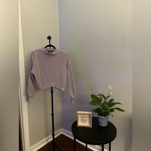 Light purple turtleneck crop sweater